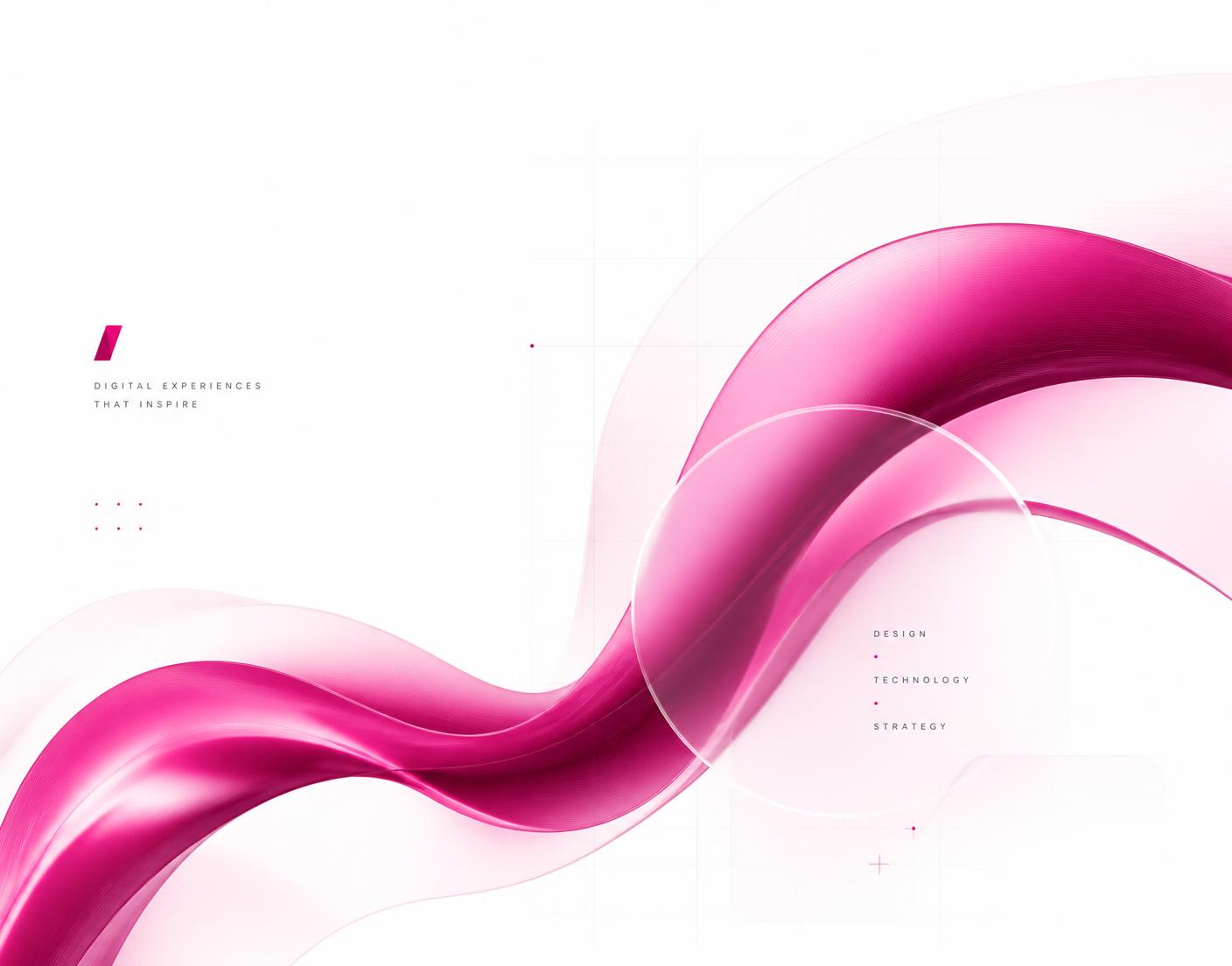 Abstract magenta ribbon illustrating digital growth
